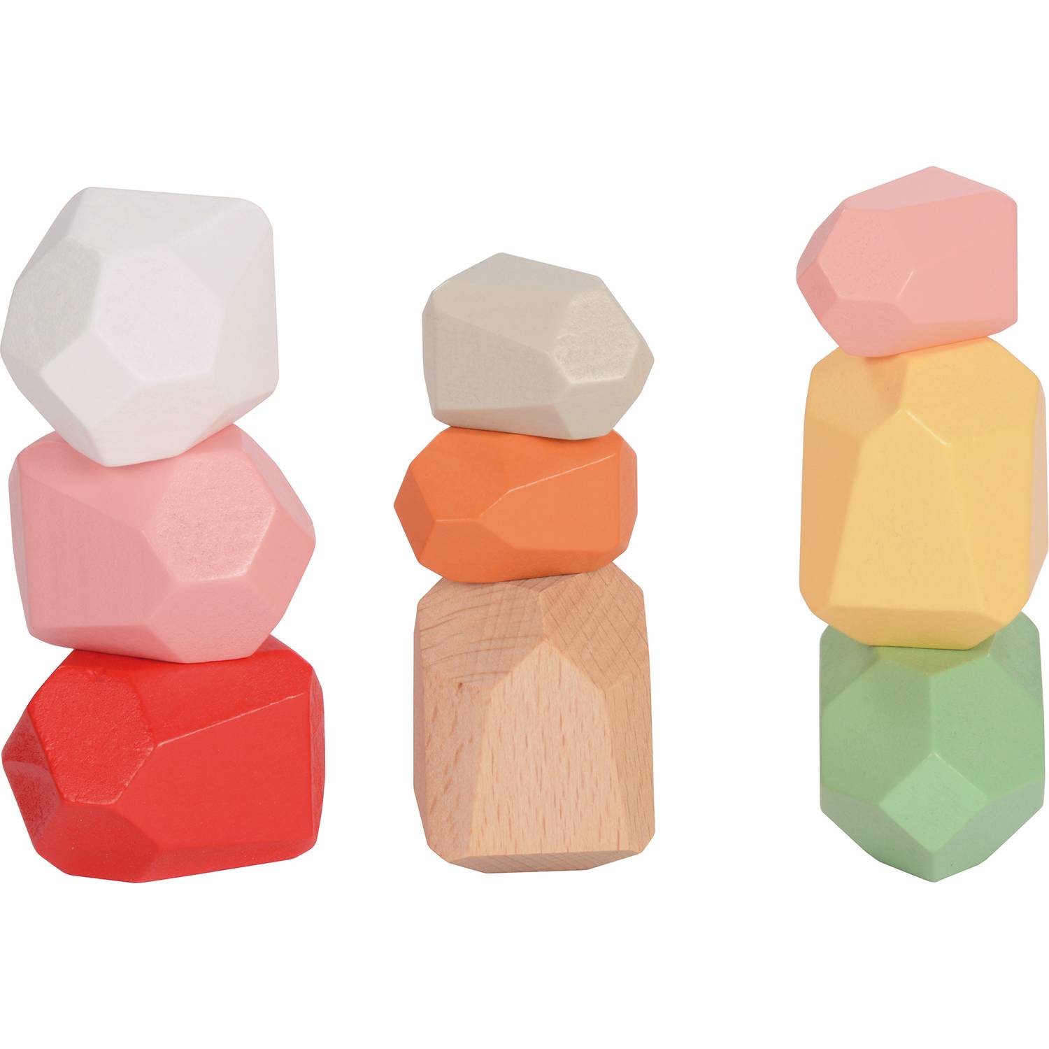 EDUPLAY 120740 Wackelblocks, Birkenholz, bunt, 36-teilig (1 Set)