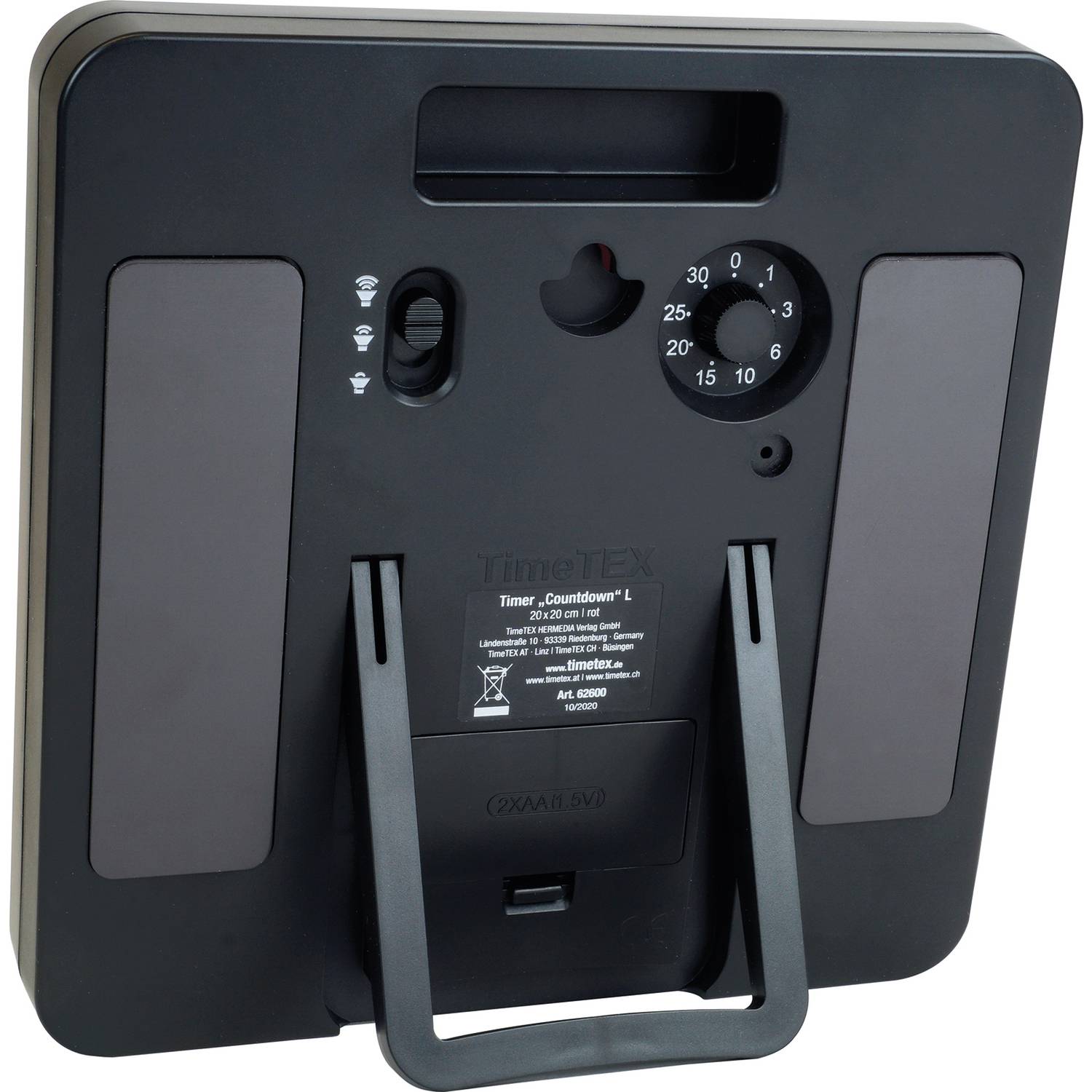 EDUPLAY 120754 Countdown Timer Klassik, 20 x 20 x 4 cm, weiß/schwarz