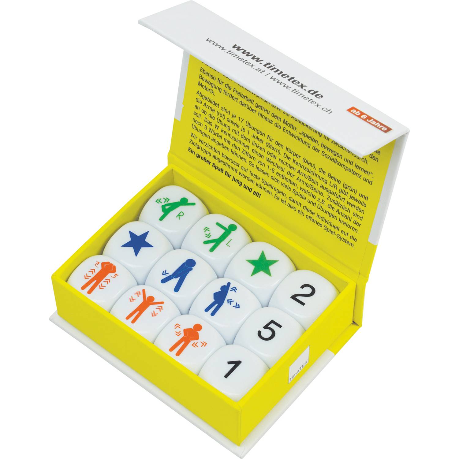 EDUPLAY 120756 Bewegungswürfel, mehrfarbig, 12-teilig (1 Set)