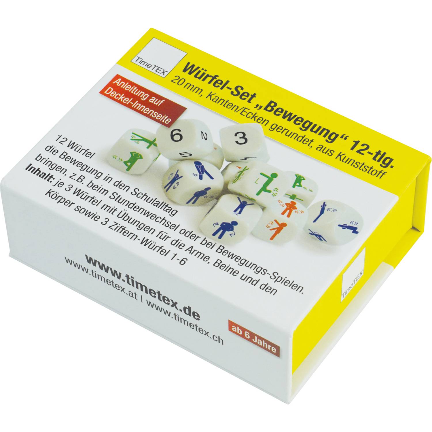 EDUPLAY 120756 Bewegungswürfel, mehrfarbig, 12-teilig (1 Set)