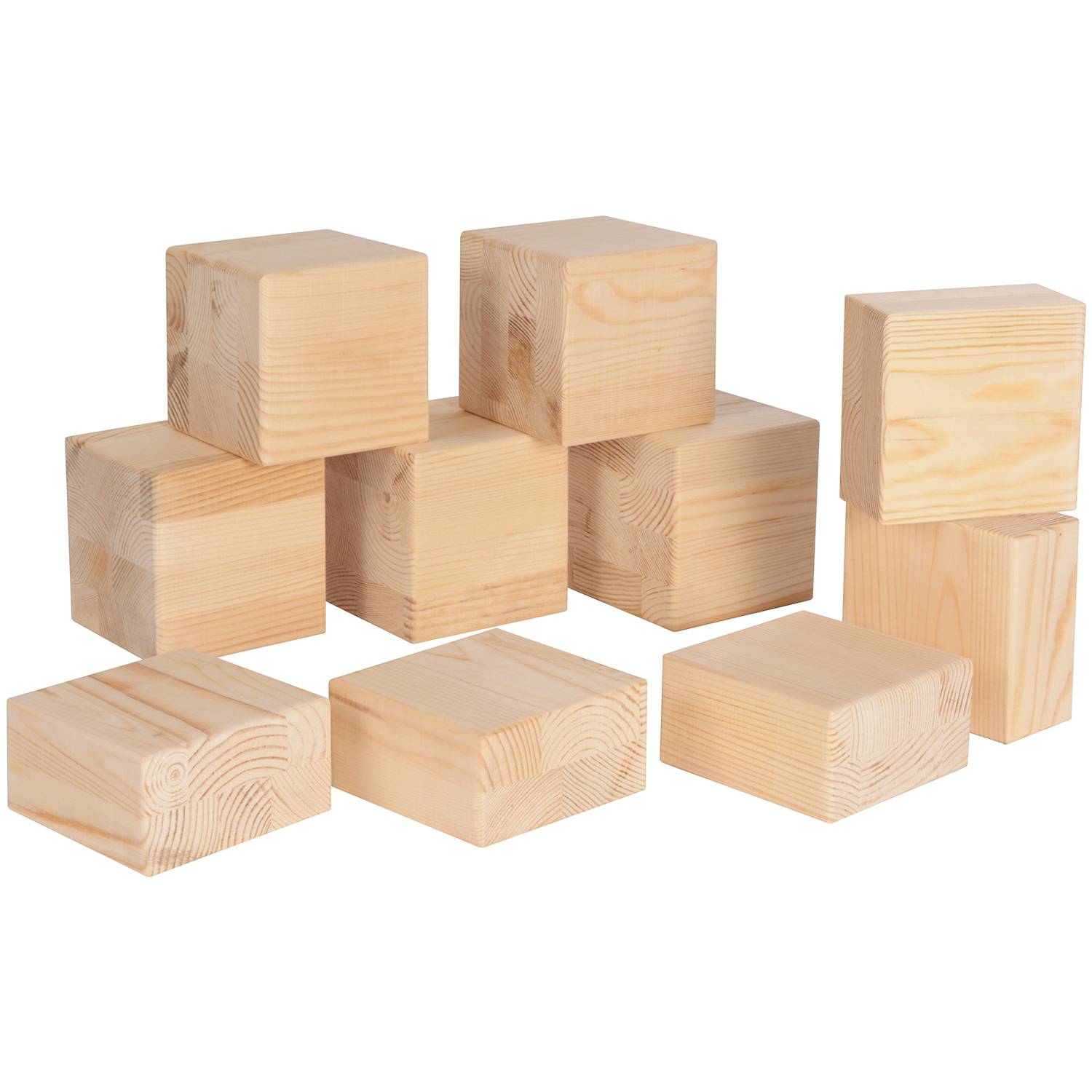 EDUPLAY 160281 Holzklötze zu Wasserbahn, natur, 10-teilig (10er Pack)