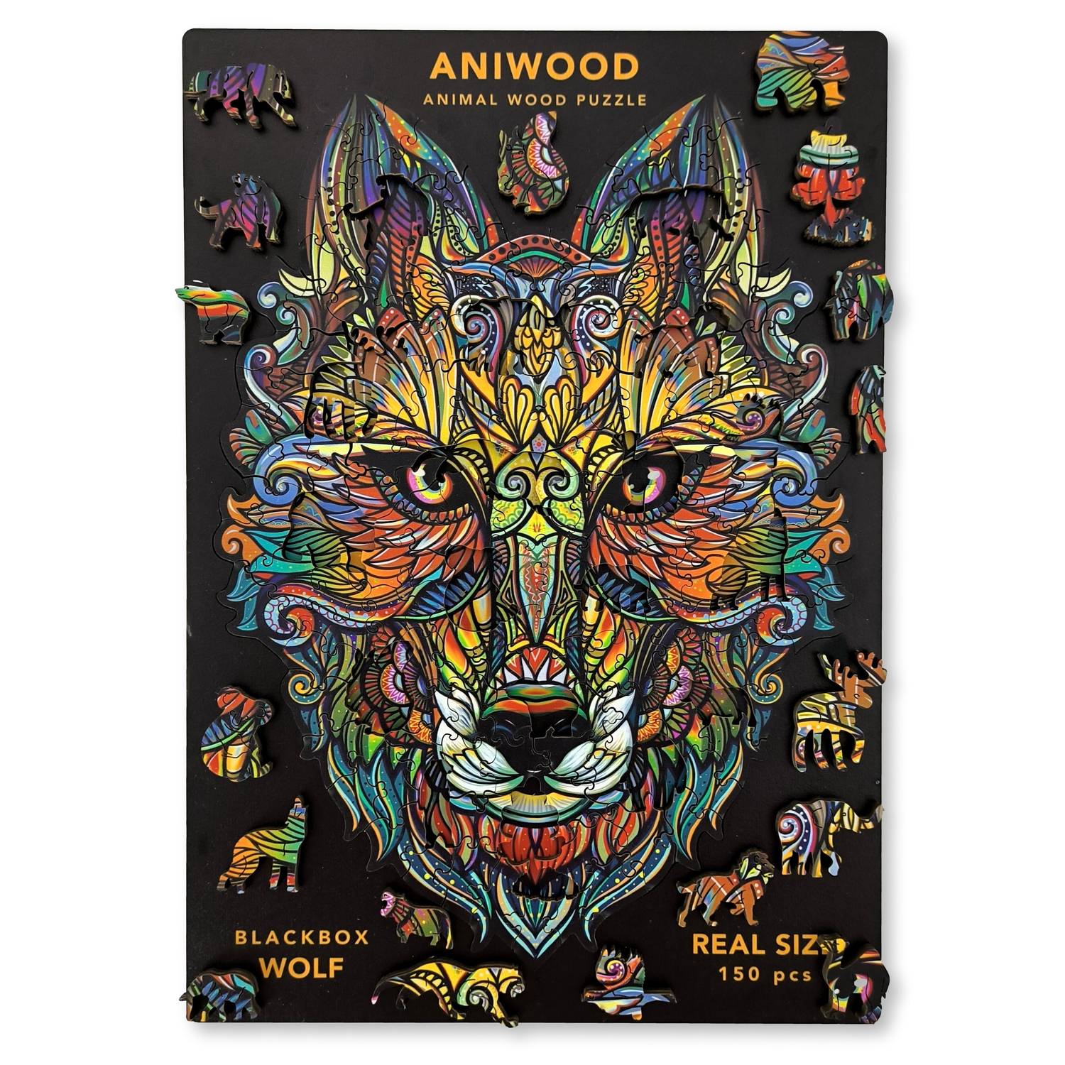 ANIWOOD Puzzle Wolf M 150 Teile, Holz (20,0 x 26,9 x 0,5 cm), 150-teilig (1 Set)