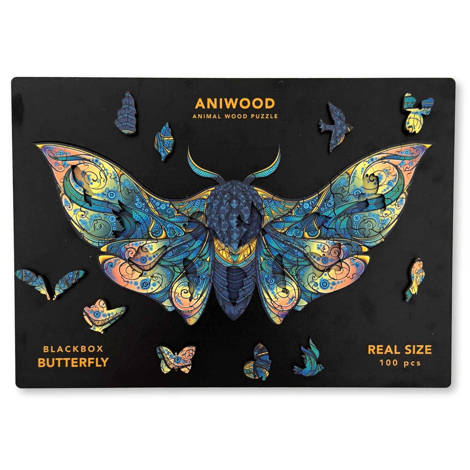 ANIWOOD Puzzle Schmetterling M 150 Teile, Holz (25,7 x 20,0 x 0,5 cm), 150-teilig (1 Set)