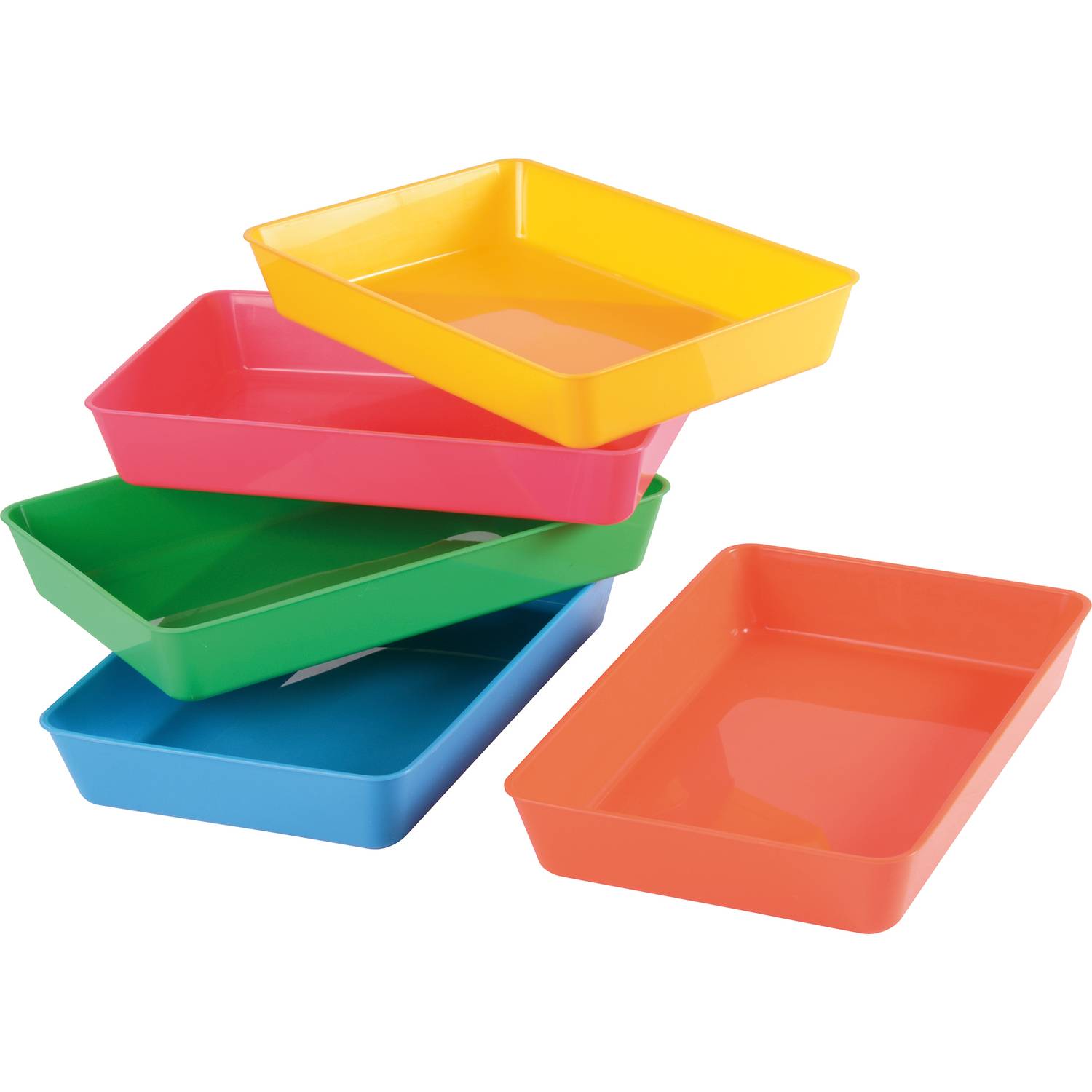 EDUPLAY 120757 Materialschalen L, 18,5 x 12,5 x 3 cm, mehrfarbig (5er Pack)