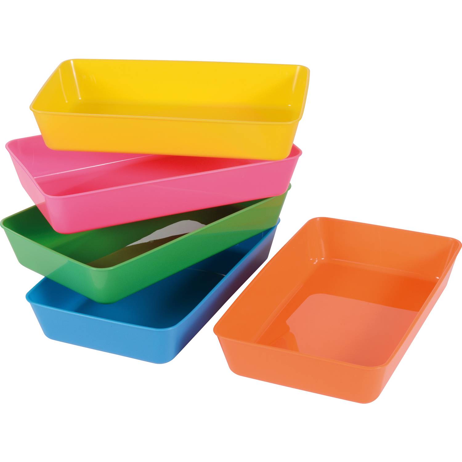 EDUPLAY 120758 Materialschalen XL, 25 x 15 x 4,5 cm, mehrfarbig (5er Pack)
