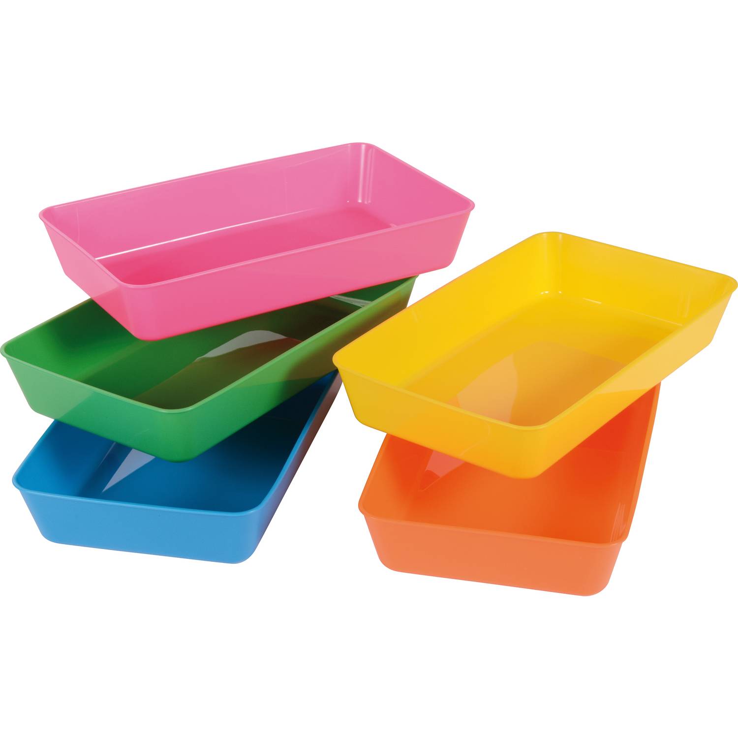 EDUPLAY 120758 Materialschalen XL, 25 x 15 x 4,5 cm, mehrfarbig (5er Pack)