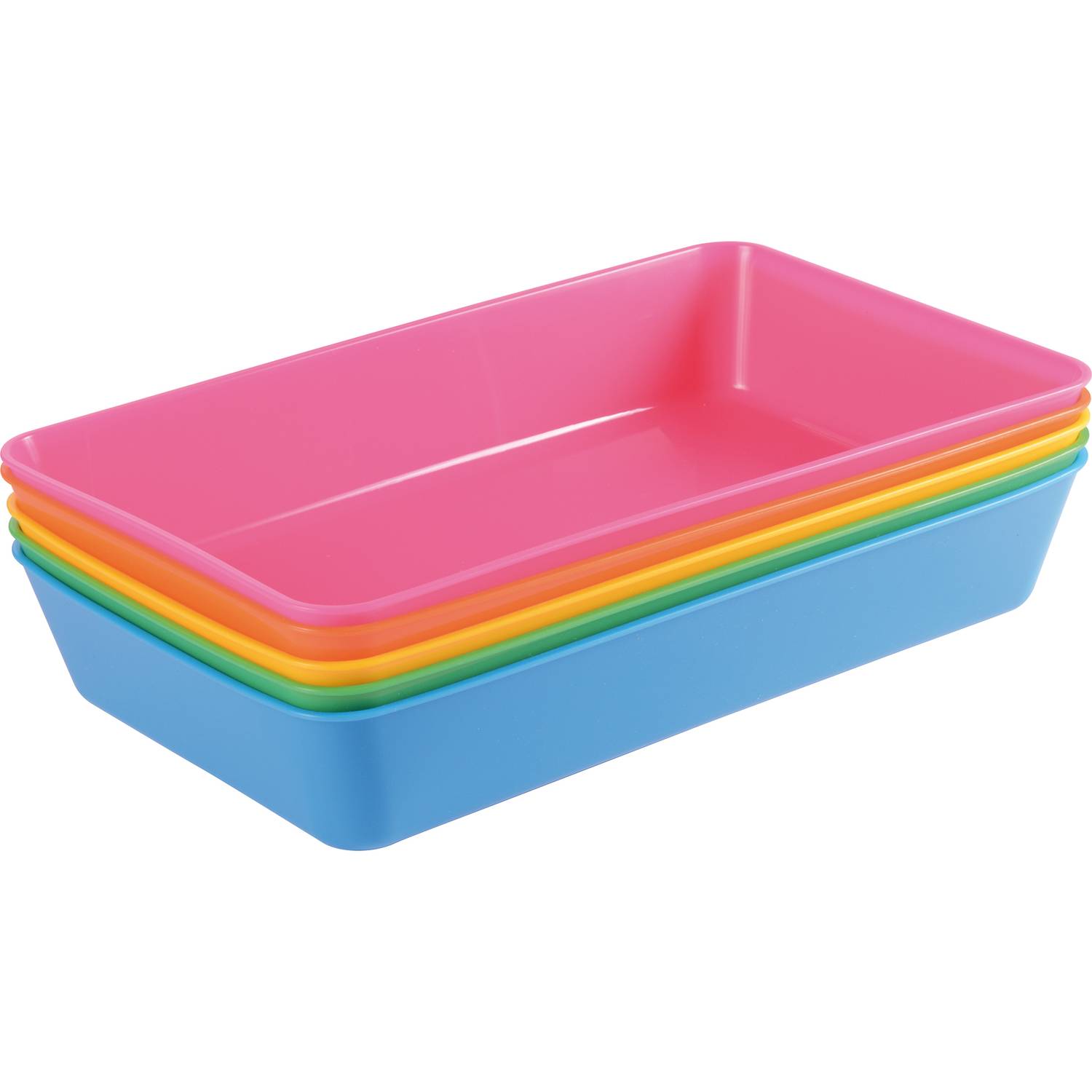 EDUPLAY 120758 Materialschalen XL, 25 x 15 x 4,5 cm, mehrfarbig (5er Pack)
