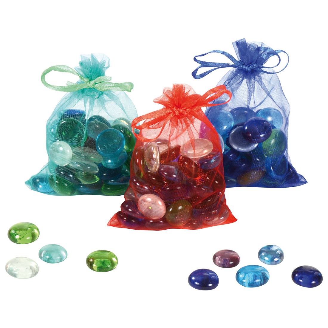 EDUPLAY 130297 Bunte Organzabeutel, mehrfarbig, 12-teilig (1 Set)