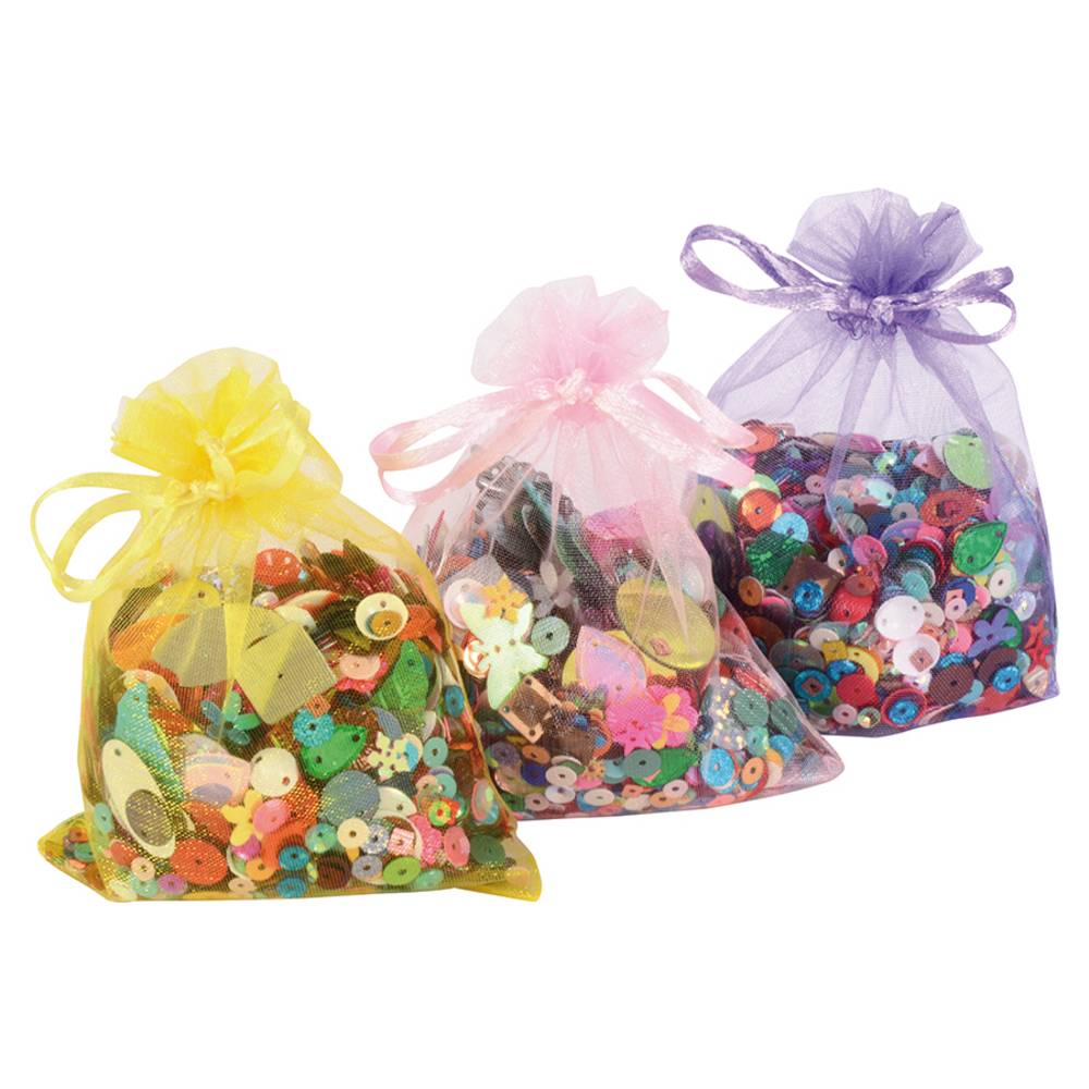 EDUPLAY 130297 Bunte Organzabeutel, mehrfarbig, 12-teilig (1 Set)