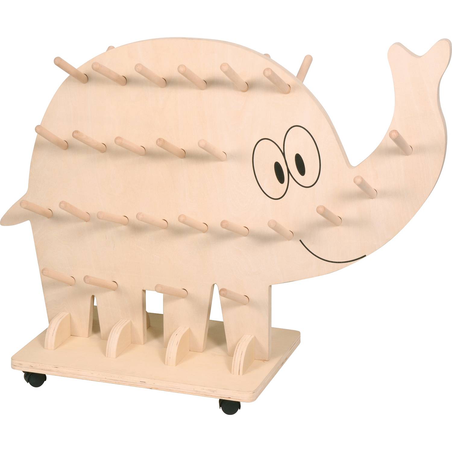 EDUPLAY 110490 Stiefel-Elefant für 25 Paar, 106 x 39,5 x 83 cm, Holz