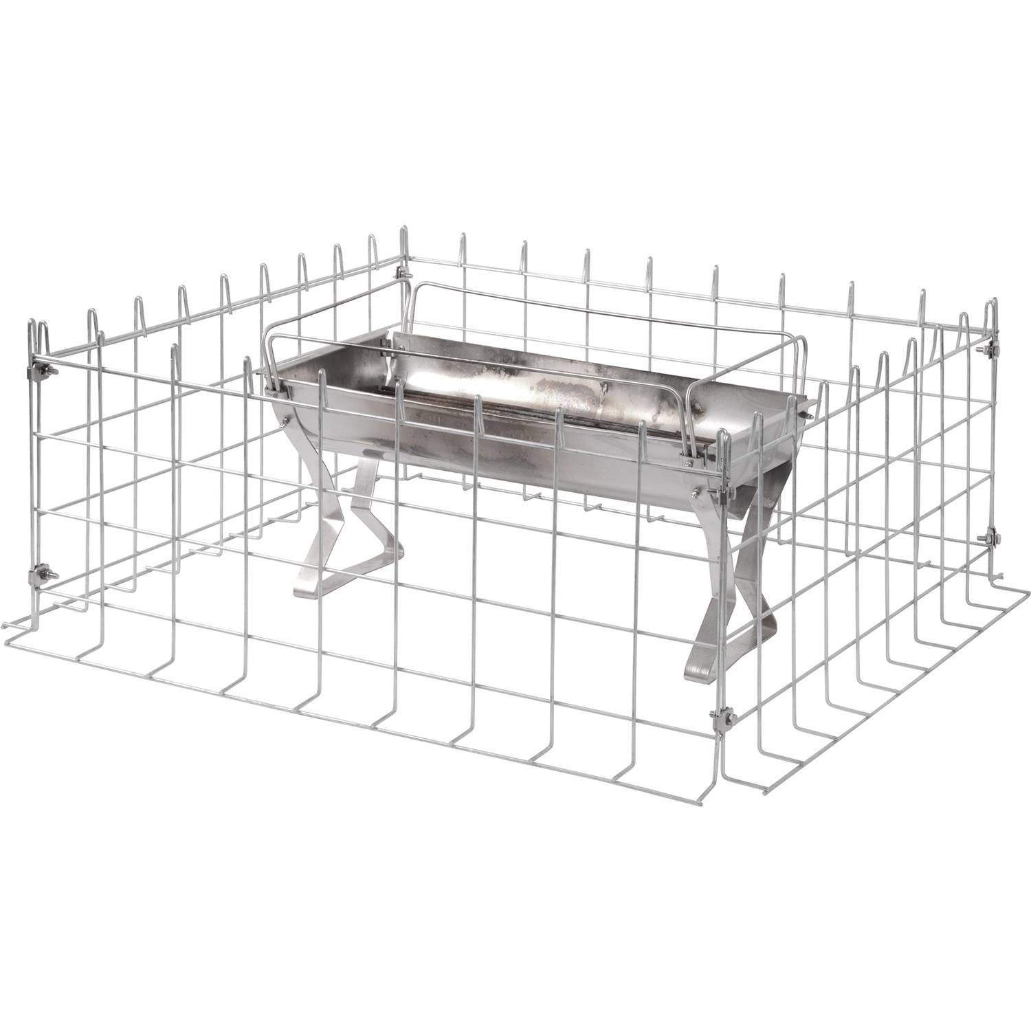 EDUPLAY 110492 Schutzgitter Feuerstelle, 90 x 90 x 40 cm, grau