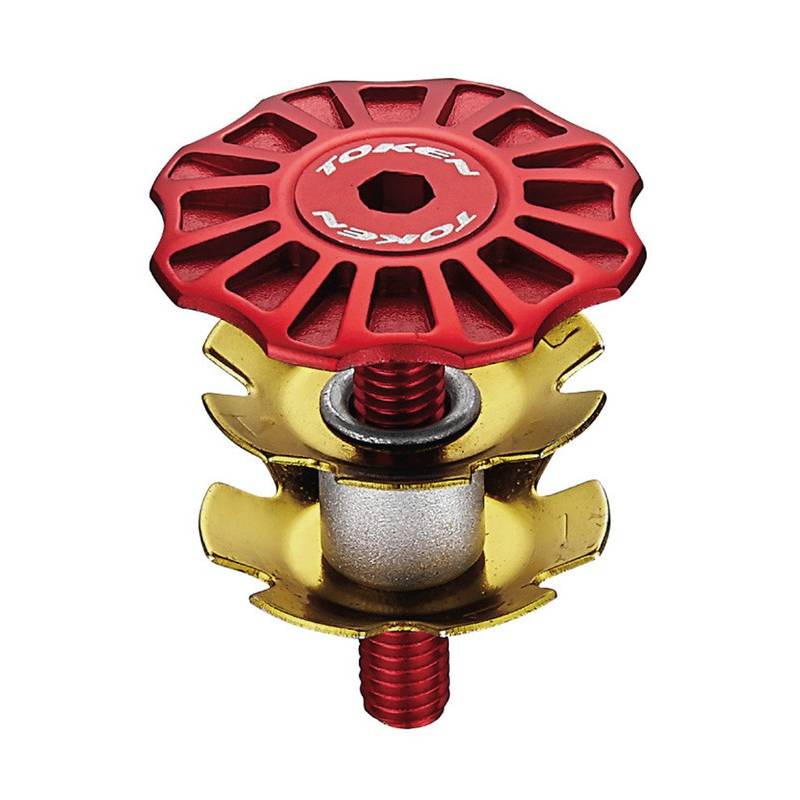 TOKEN TOKEN TK291 red A-Head Plug Arsenal Top Cap 1 1/8", CNC mit Kralle, rot (1 Stück)