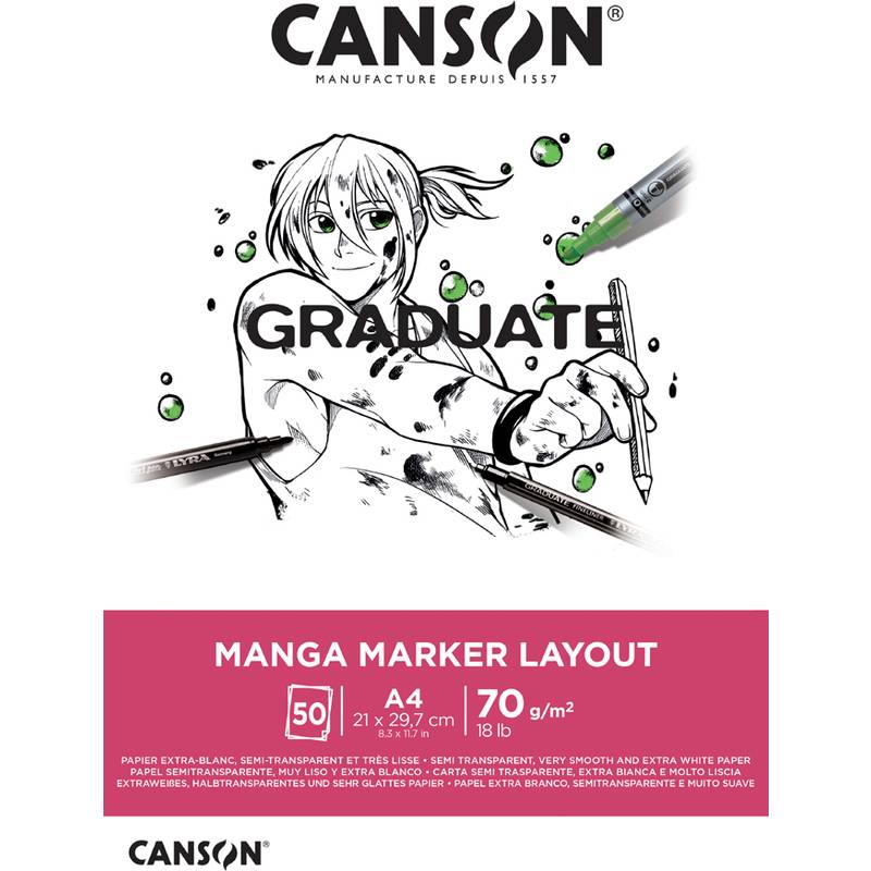 CANSON Studienblock GRADUATE Manga Marker Layout, DIN A4