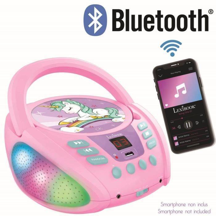 Tragbarer Einhorn-Bluetooth-CD-Player mit Lichteffekten und USB