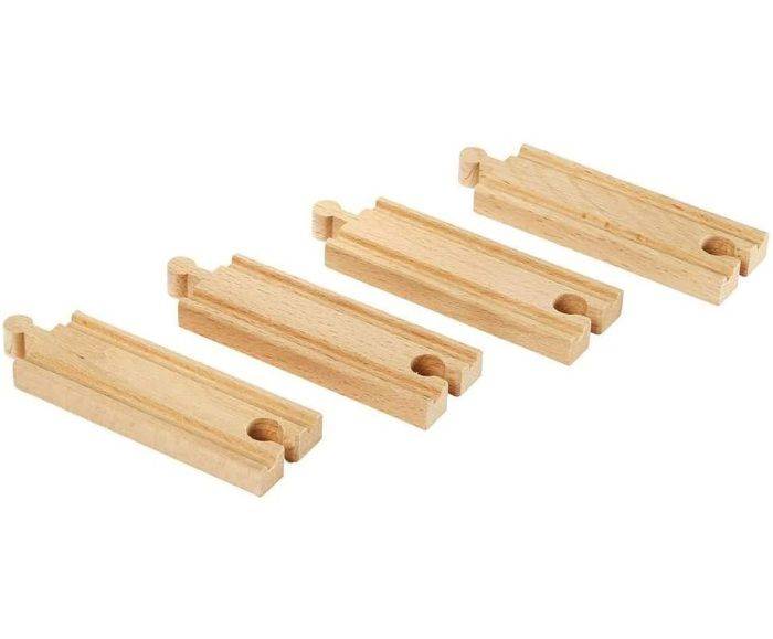 BRIO World - 33334 - Gerade kurze Schienen - 108 mm - Holzspielzeug