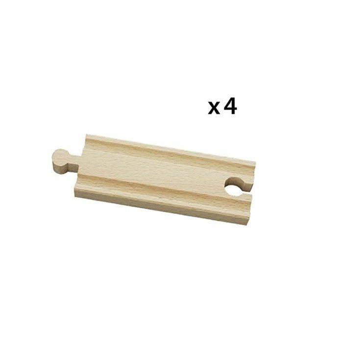 BRIO World - 33334 - Gerade kurze Schienen - 108 mm - Holzspielzeug