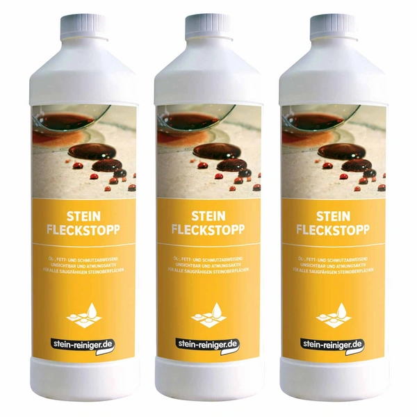 stein-reiniger.de Imprägnierung Stein-Fleckstopp 3x 1 Liter - Menge:3 stein-reiniger.de Imprägnierung Stein-Fleckstopp 3x 1 Liter - Menge:3