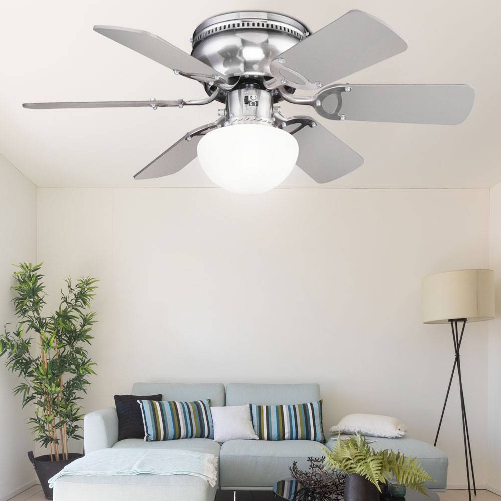 Decken Ventilator Lampe Zugschalter Wohn Ess Zimmer Luft Kühler Leuchte graphit wenge