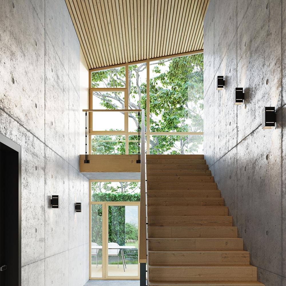 Wandleuchte Innen schwarz indirekte Beleuchtung Wand Wandleuchte Up Down , Aluminium, 1x G9, LxBxH 20x10x12 cm