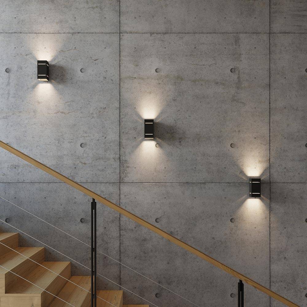 Wandleuchte Innen schwarz indirekte Beleuchtung Wand Wandleuchte Up Down , Aluminium, 1x G9, LxBxH 20x10x12 cm