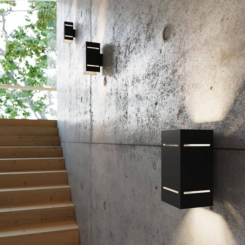 Wandleuchte Innen schwarz indirekte Beleuchtung Wand Wandleuchte Up Down , Aluminium, 1x G9, LxBxH 20x10x12 cm