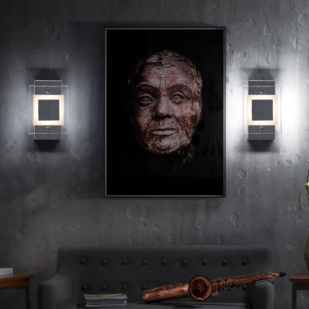 Wandleuchte Wandlampe Badleuchte Wandspot Wohnzimmerlampe Badezimmer Flur, IP44 Metall Glas Chrom, 1x ED 4,5W 400Lm 4000K, LxBxH 15x10x5cm