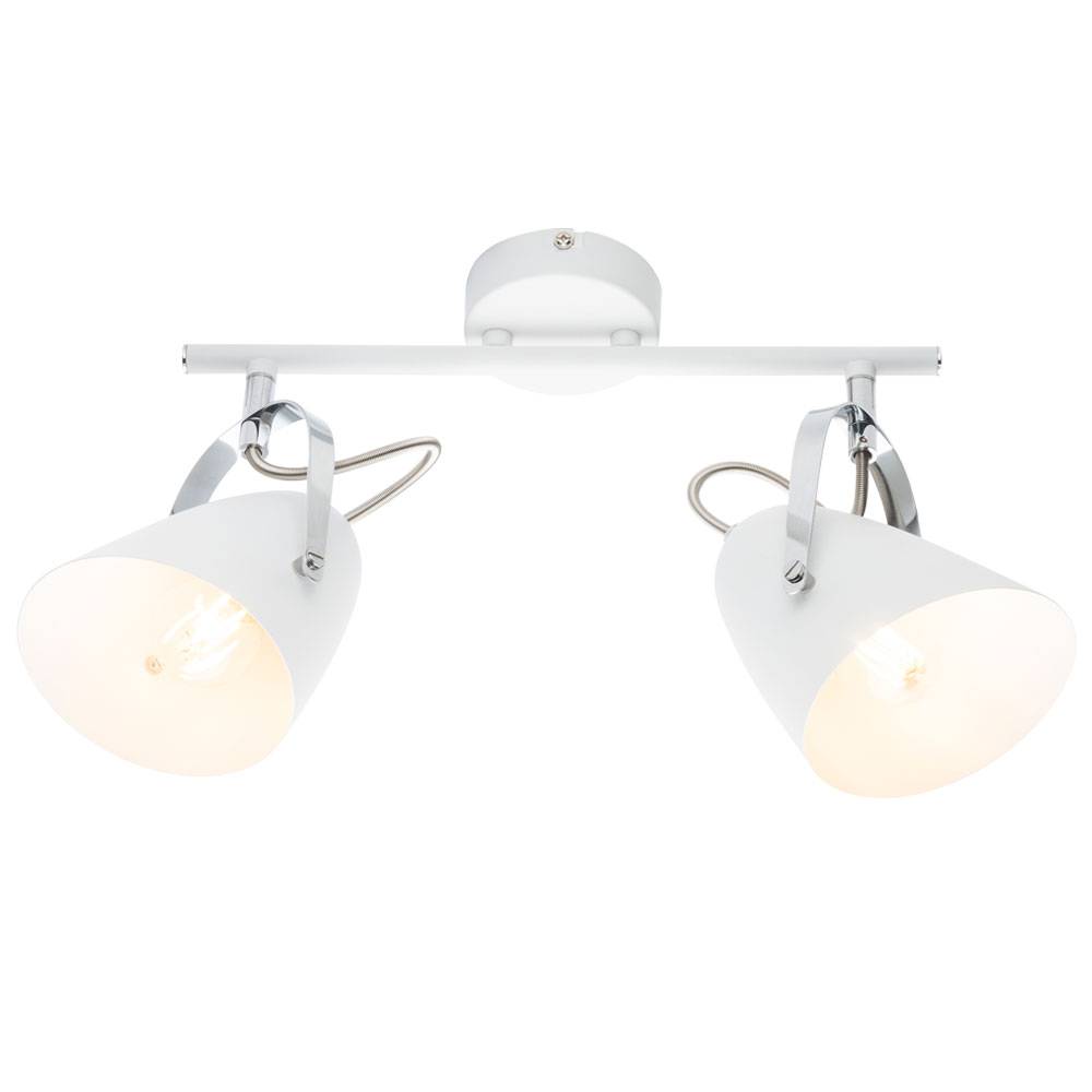 Decken Leuchte Spot Strahler Leiste verstellbar weiß Chrom Lampe Wohn Zimmer Beleuchtung