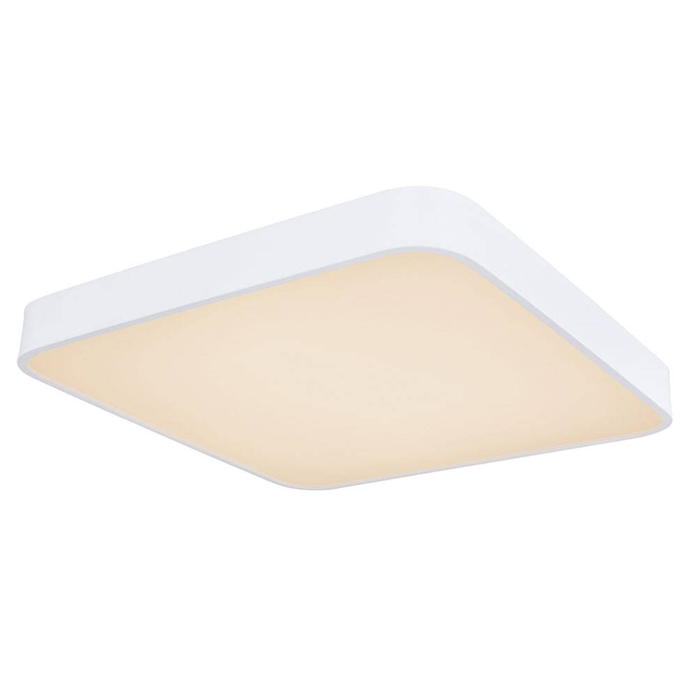 LED Deckenleuchte quadratisch, Ecken abgerundet mit RGB Backlight weiß matt CCT