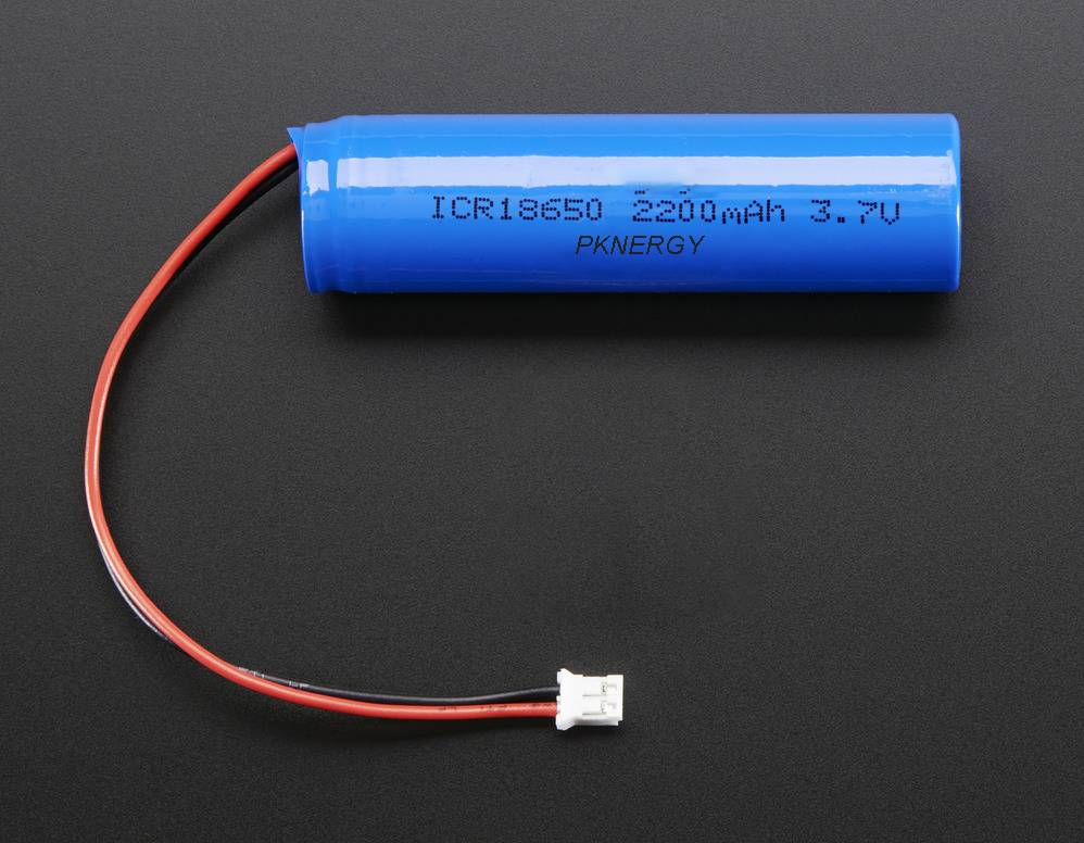 PKNERGY Lithium Ion Battery ICR 18650 3.7V 2200mAh LiPo Li-Ion with JST-PH Connector