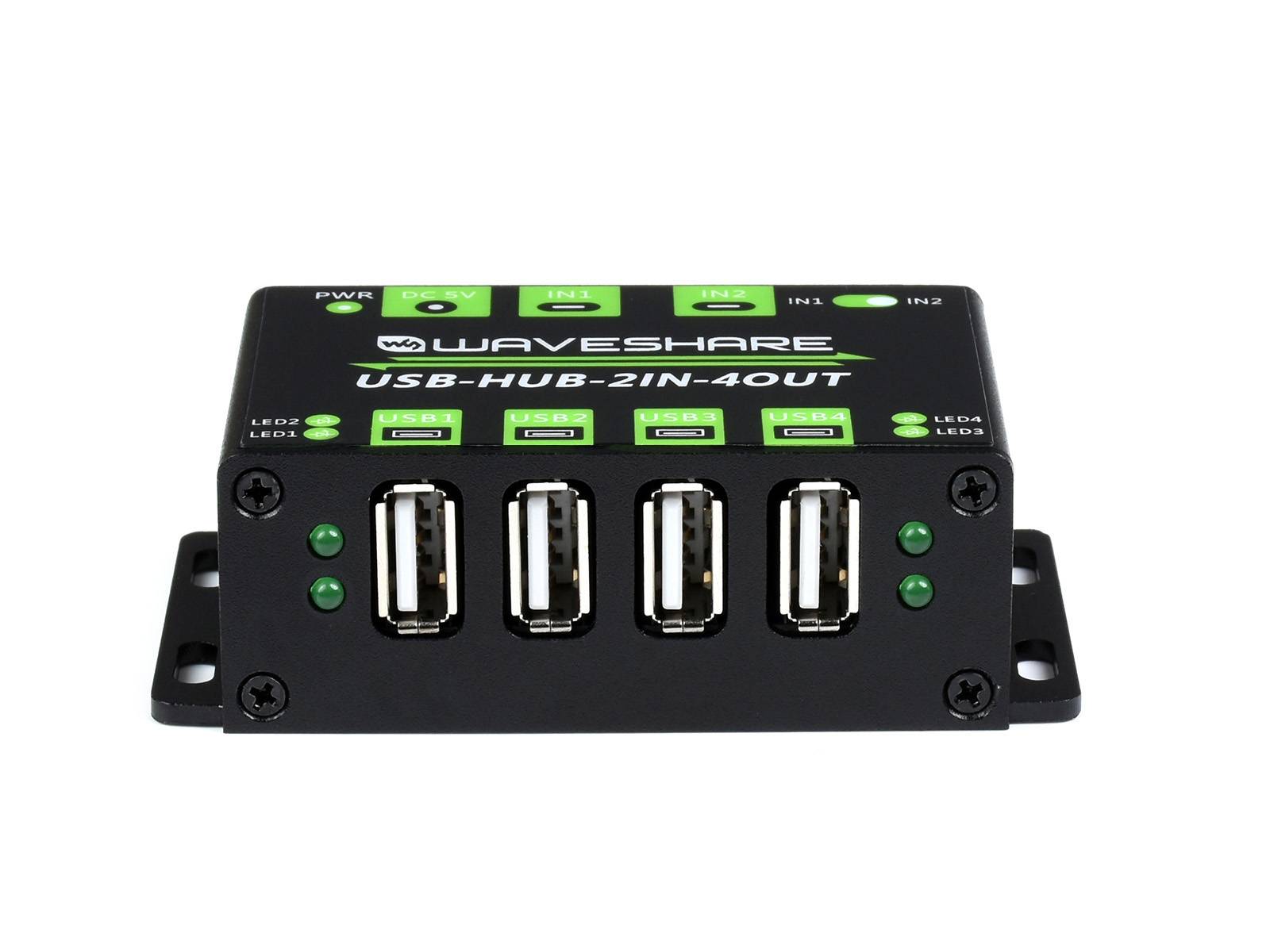 WaveShare Industrial Grade USB HUB with 4x USB 2.0 Ports Switchable Dual Hosts
