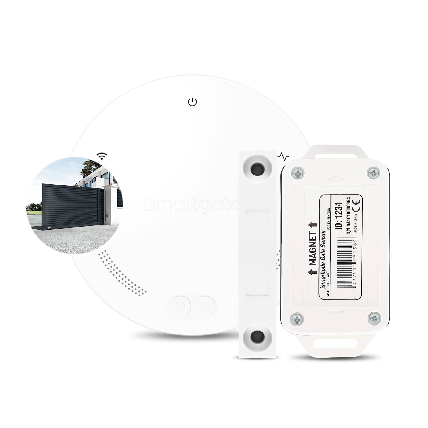 ISMARTGATE Standard Mini Gate Tor kabellos | WLAN Fernsteuerung und Überwachung | Kompatibel Google Assistant Amazon Alexa iFTTT