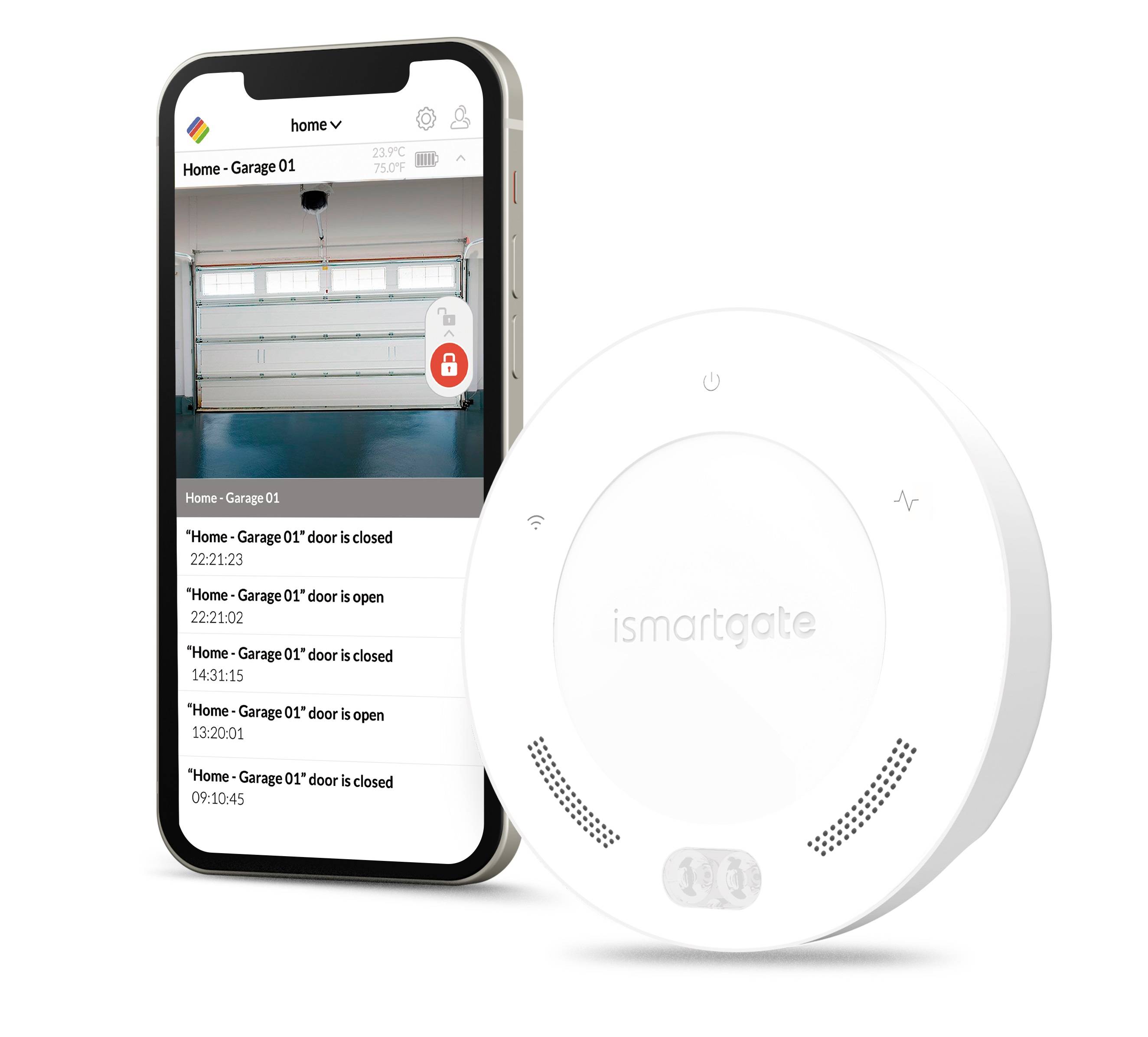 ISMARTGATE Standard Mini Garage Tor verkabelt | WLAN Fernsteuerung und Überwachung | Kompatibel Google Assistant Amazon Alexa iFTTT