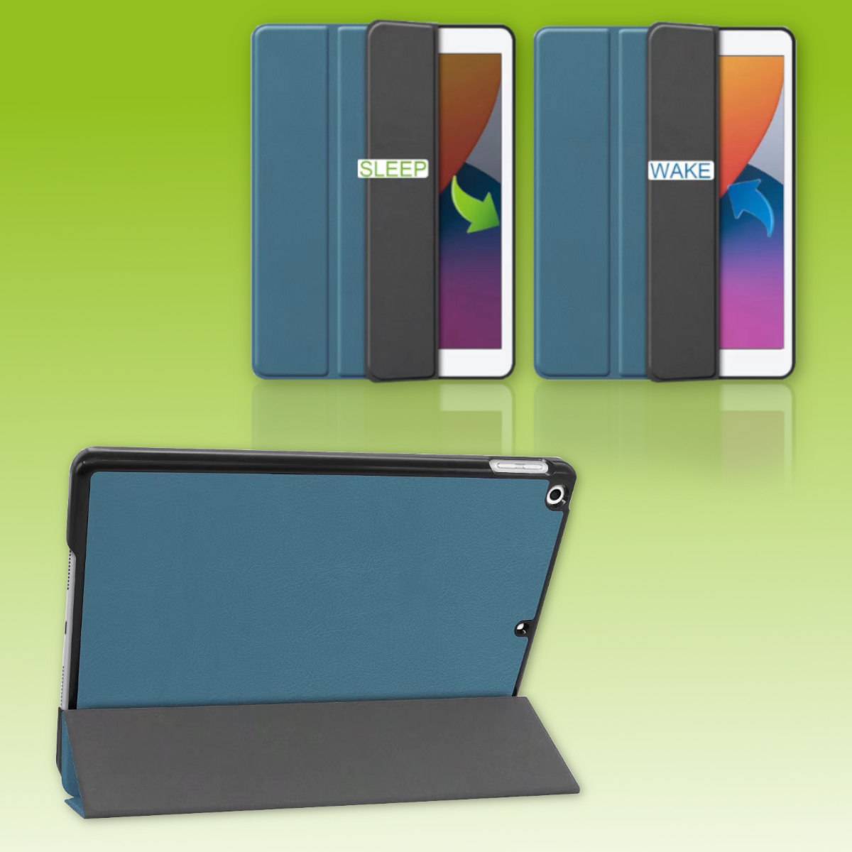 Für Tablet 3folt aufstellbares Wake UP Smart Cover Etuis Hülle Schutz Tasche Neu