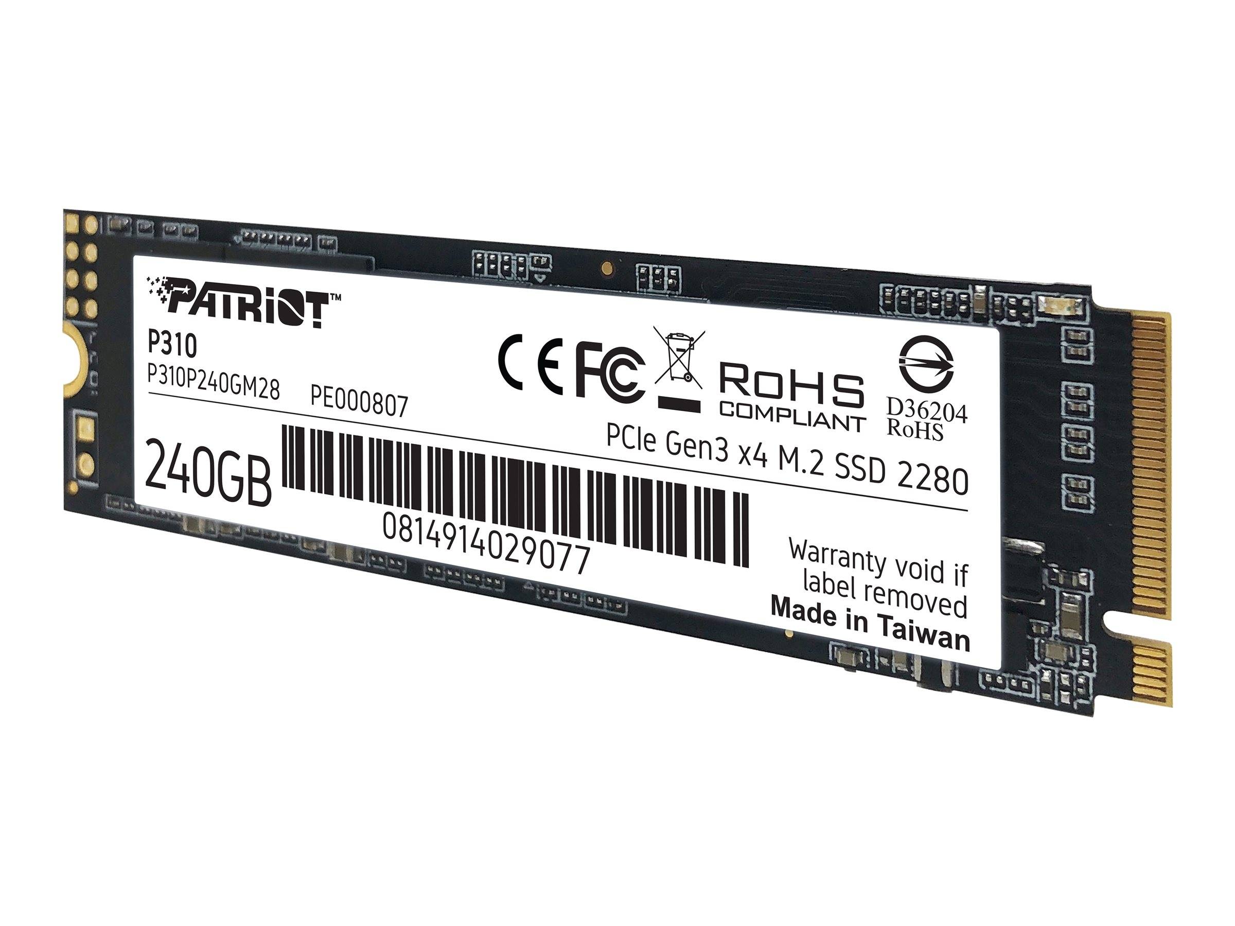 Patriot P310 - SSD - 240 GB - intern - M.2 2280 - PCIe 3.0 x4 (NVMe)