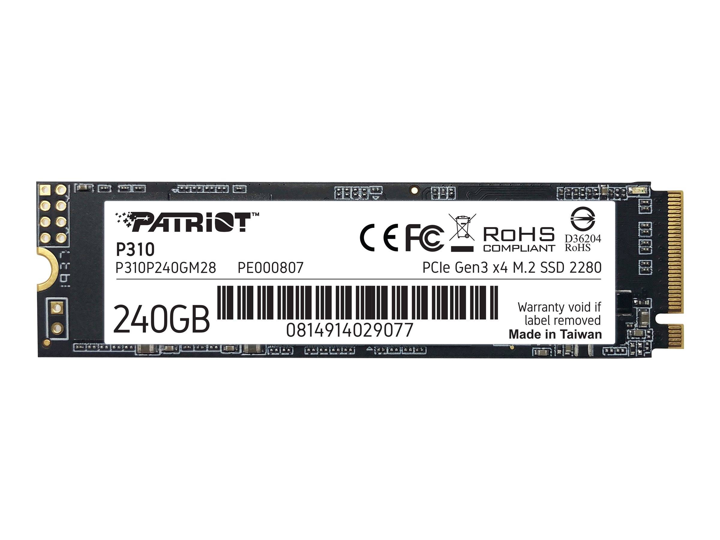 Patriot P310 - SSD - 240 GB - intern - M.2 2280 - PCIe 3.0 x4 (NVMe)