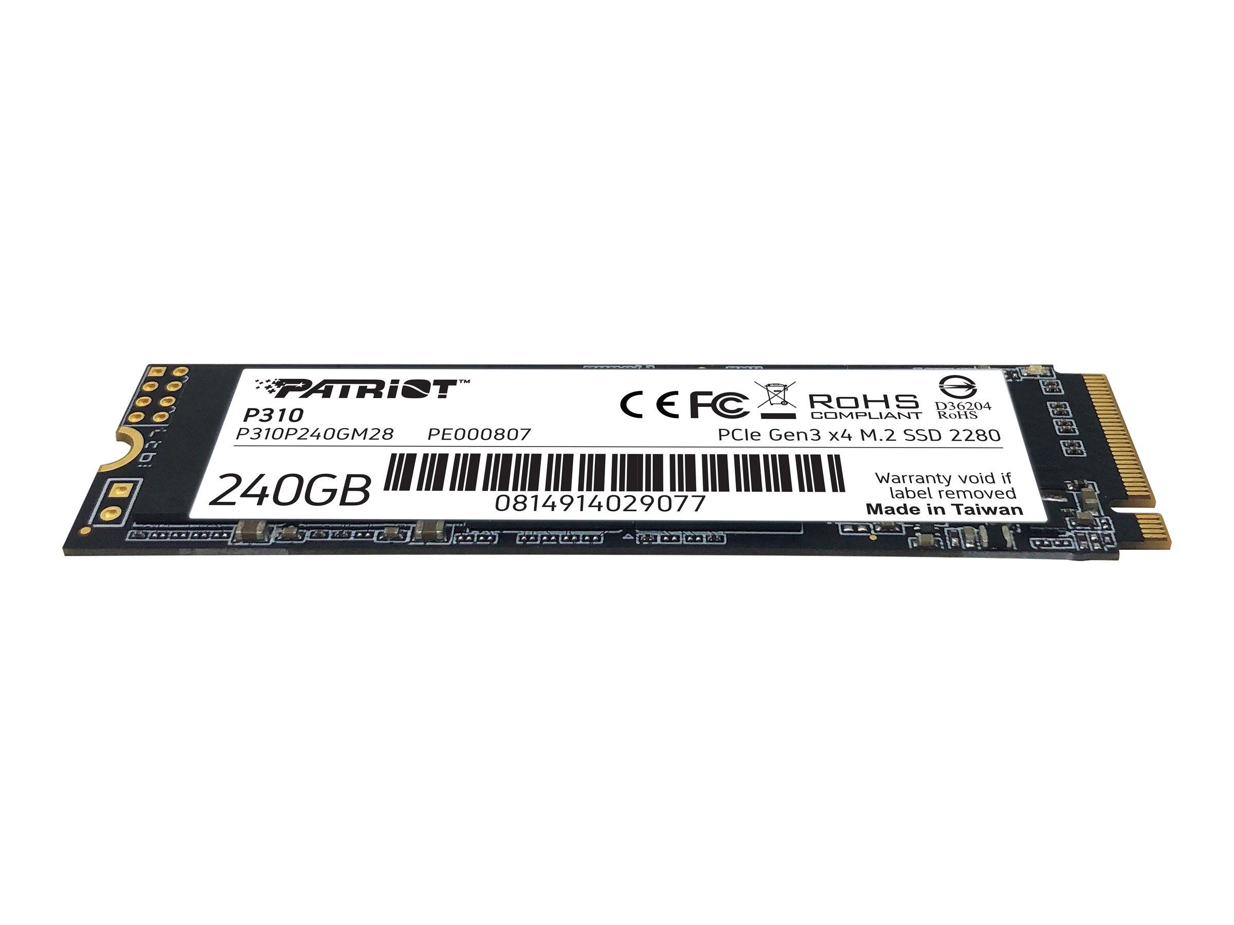 Patriot P310 - SSD - 240 GB - intern - M.2 2280 - PCIe 3.0 x4 (NVMe)