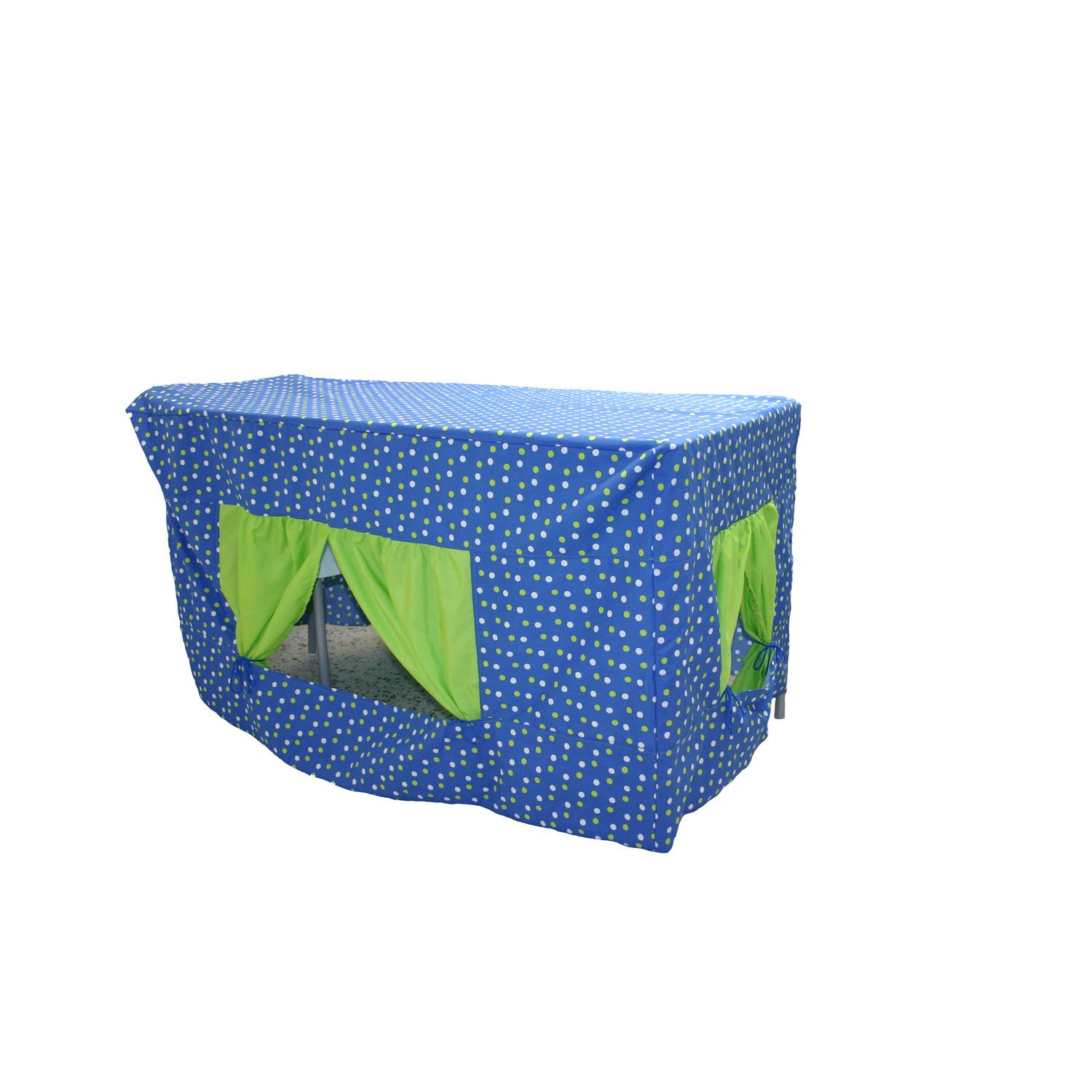 EDUPLAY 110054-R1 Tischzelt Räuber-Höhle, blau/grün