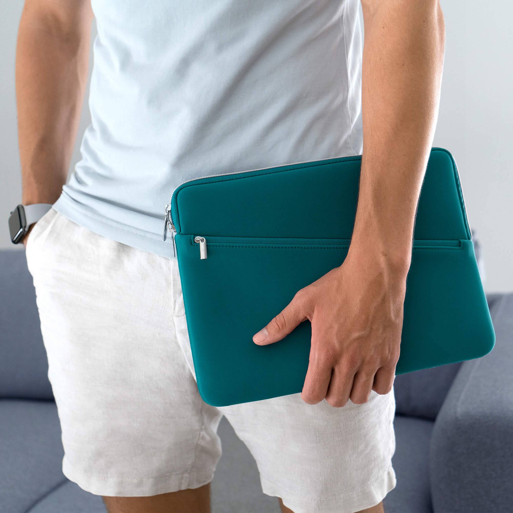 Neoprene Sleeve Pro, Notebook Schutzhülle mit Zubehör-Fach, Petrol