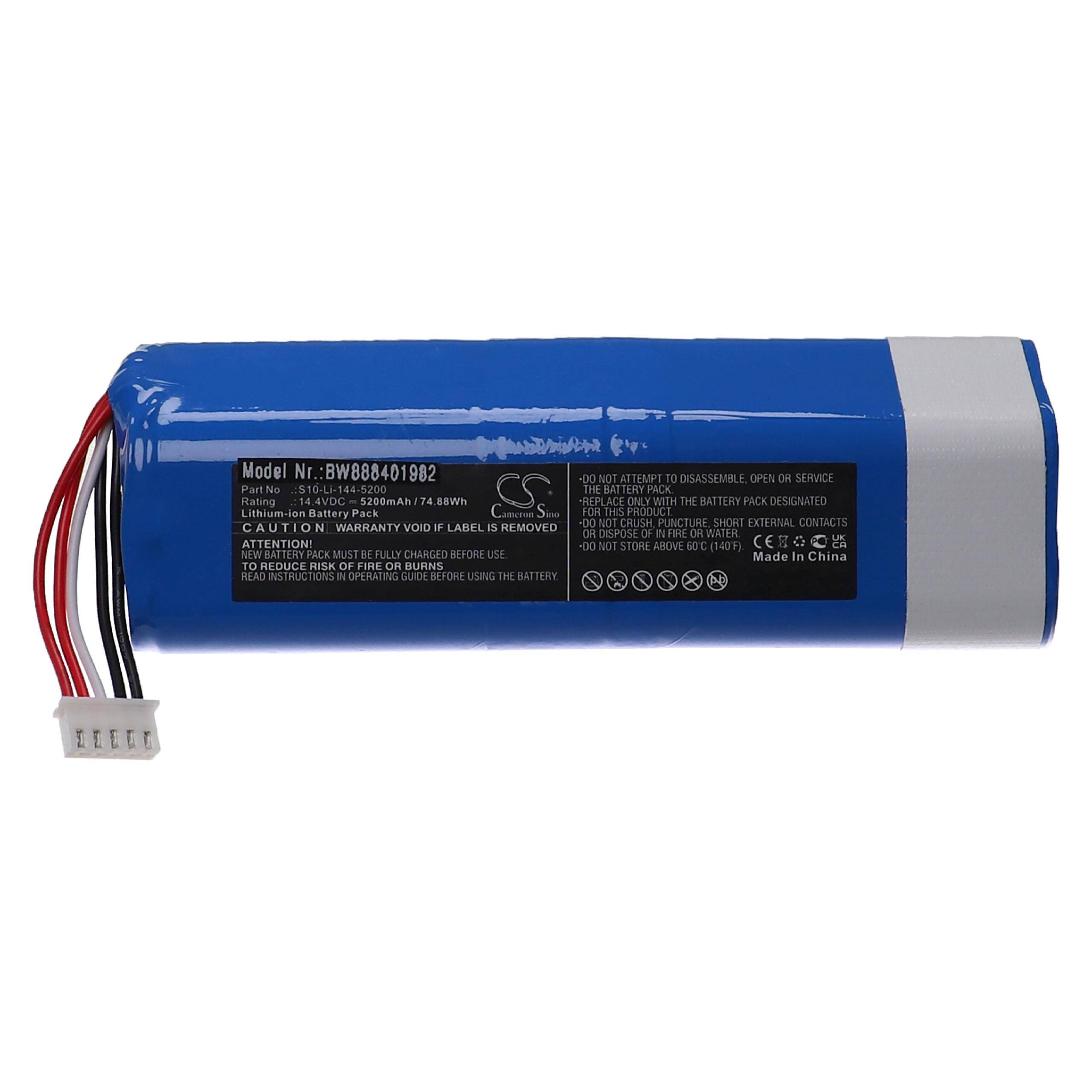 vhbw Akku kompatibel mit Ecovacs Deebot Ozmo T8 Aivi Max Power, T9+, T9 Saugroboter türkis (5200 mAh, 14,4 V, Li-Ion)