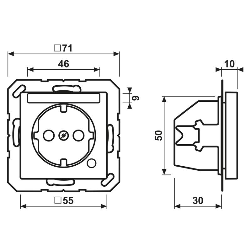 Jung SCHUKO-Steckdose 16A 250V ABA 1520 BFNAKO GN