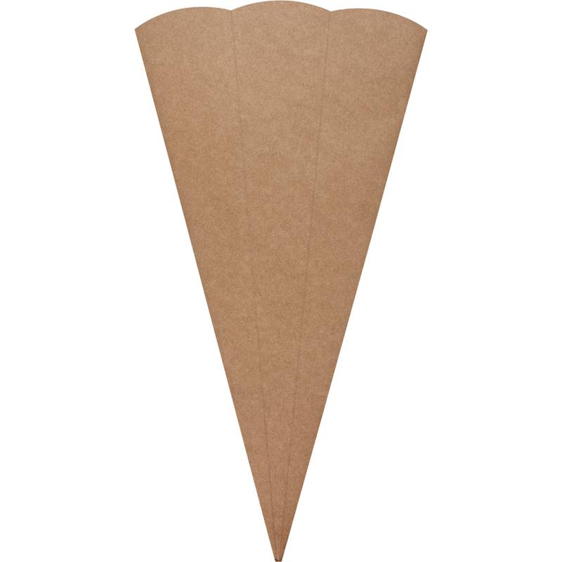 Eine leere, braune Papierfächer-Vorlage, die nützlich für Bastelarbeiten oder Dekoration ist, mit gleichmäßig verteilten Faltlinien für eine einfache Montage.