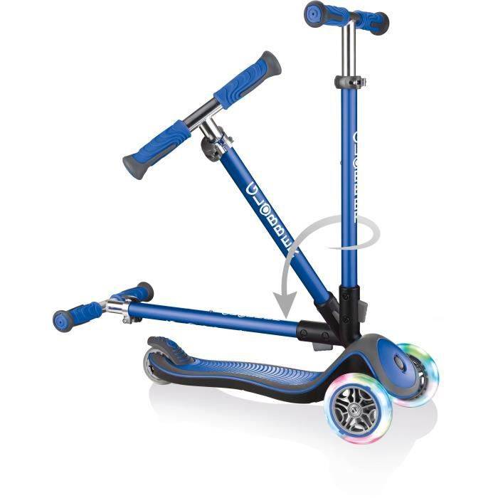 GLOBBER Deluxe Roller Deluxe Lights 3 Wheels - Navy Blue