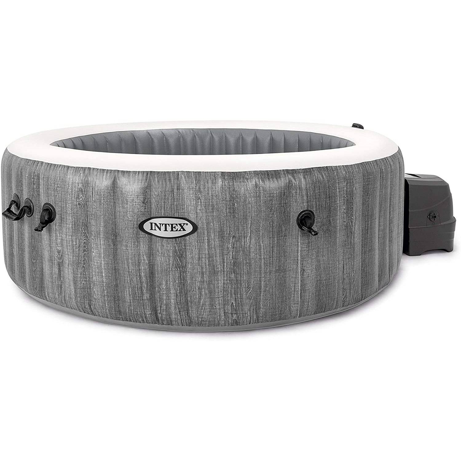 INTEX 28440 - Whirlpool - PureSPA Bubble »Greywood Deluxe« (Ø196cm) + Kunststoffsitz & Dosierspender