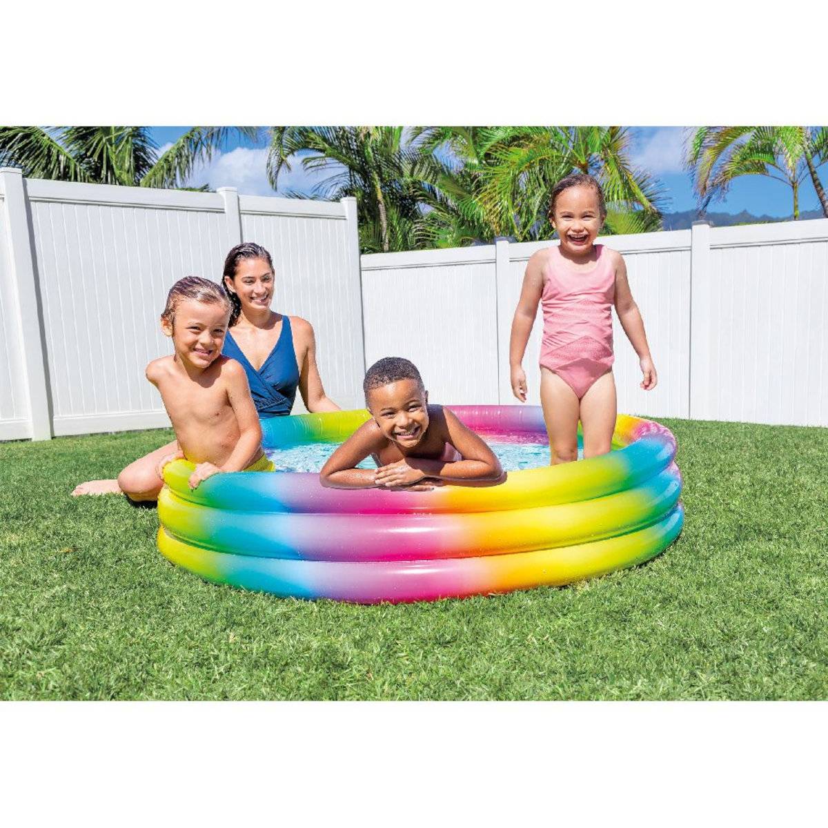 INTEX 58439NP Pool 3-Ring "Rainbow Ombre" 147x33cm Planschbecken Kinder