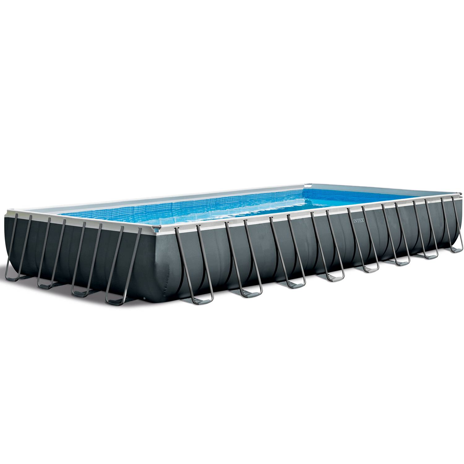 INTEX 26378NP Framepool-Set Steinbach Ultra Quadra XTR eckig 975x488x132 cm inkl. Sandfilteranlage, Leiter