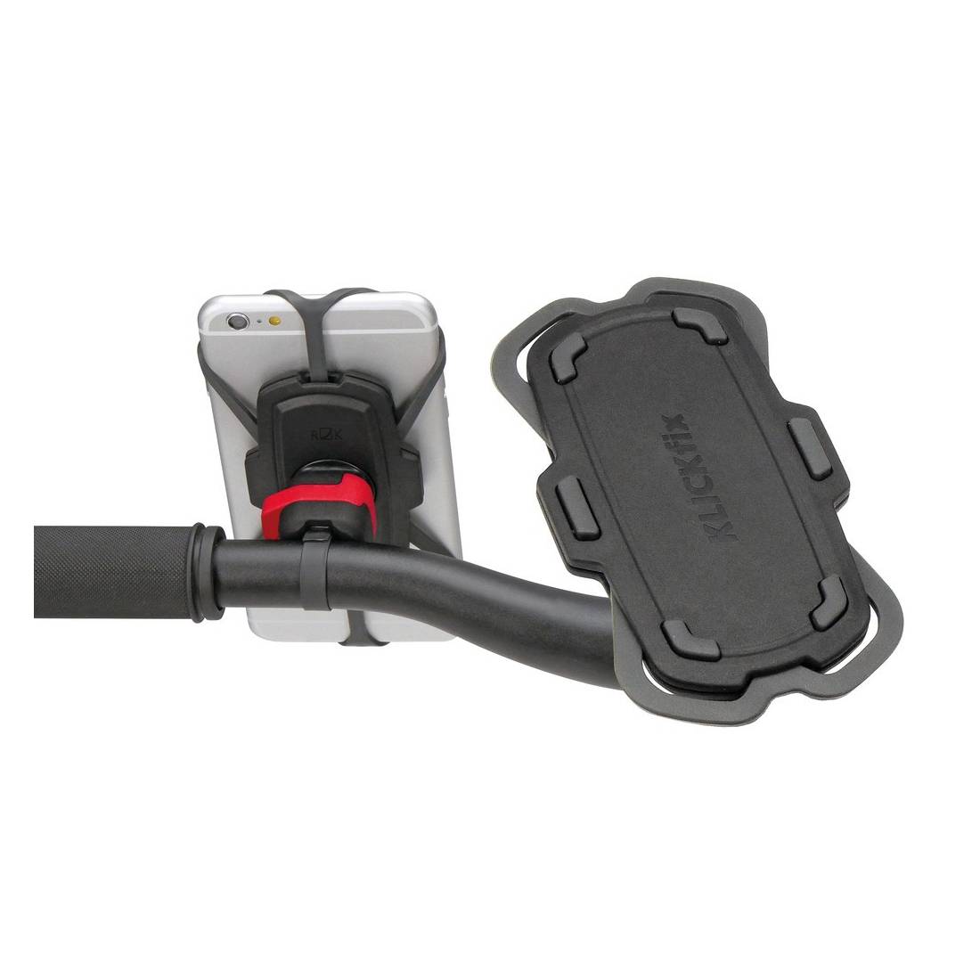 KLICKfix Smartphone Halterung Quad Mini grau/schwarz, mit Quad Mini Adapter, schwarz (1 Stück)