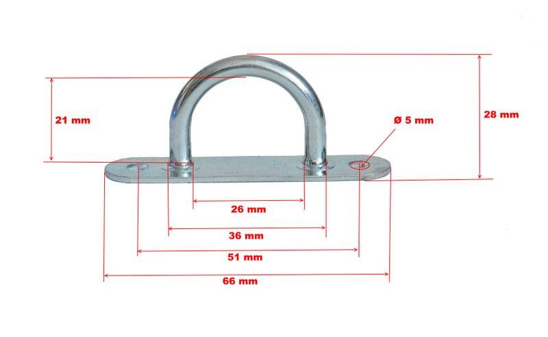50 Stück - Bügel-/ Riemenkrampen - 28x36 mm - Planenhaken - Stahl verzinkt