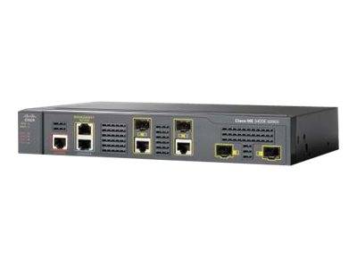 Cisco Catalyst Netzwerk-Switch in Vorderansicht mit mehreren Ethernet-Ports und Status-LEDs auf weißem Hintergrund