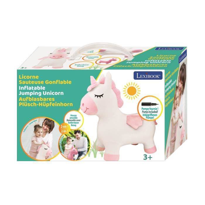 LEXIBOOK Unicorn Aufblasbares Springplüschtier