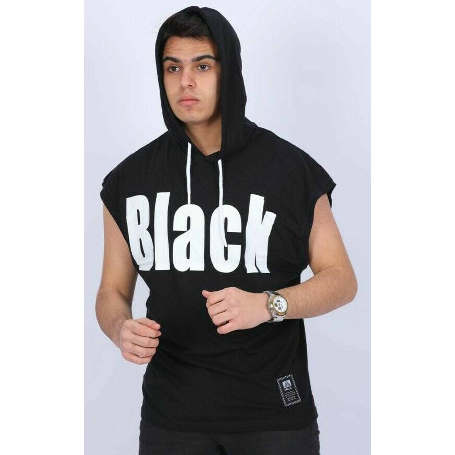 Oversize Herren T-Shirt Basic Long Tee Designer Shirt Basic Tee Sommer TS-5009 S Schwarz